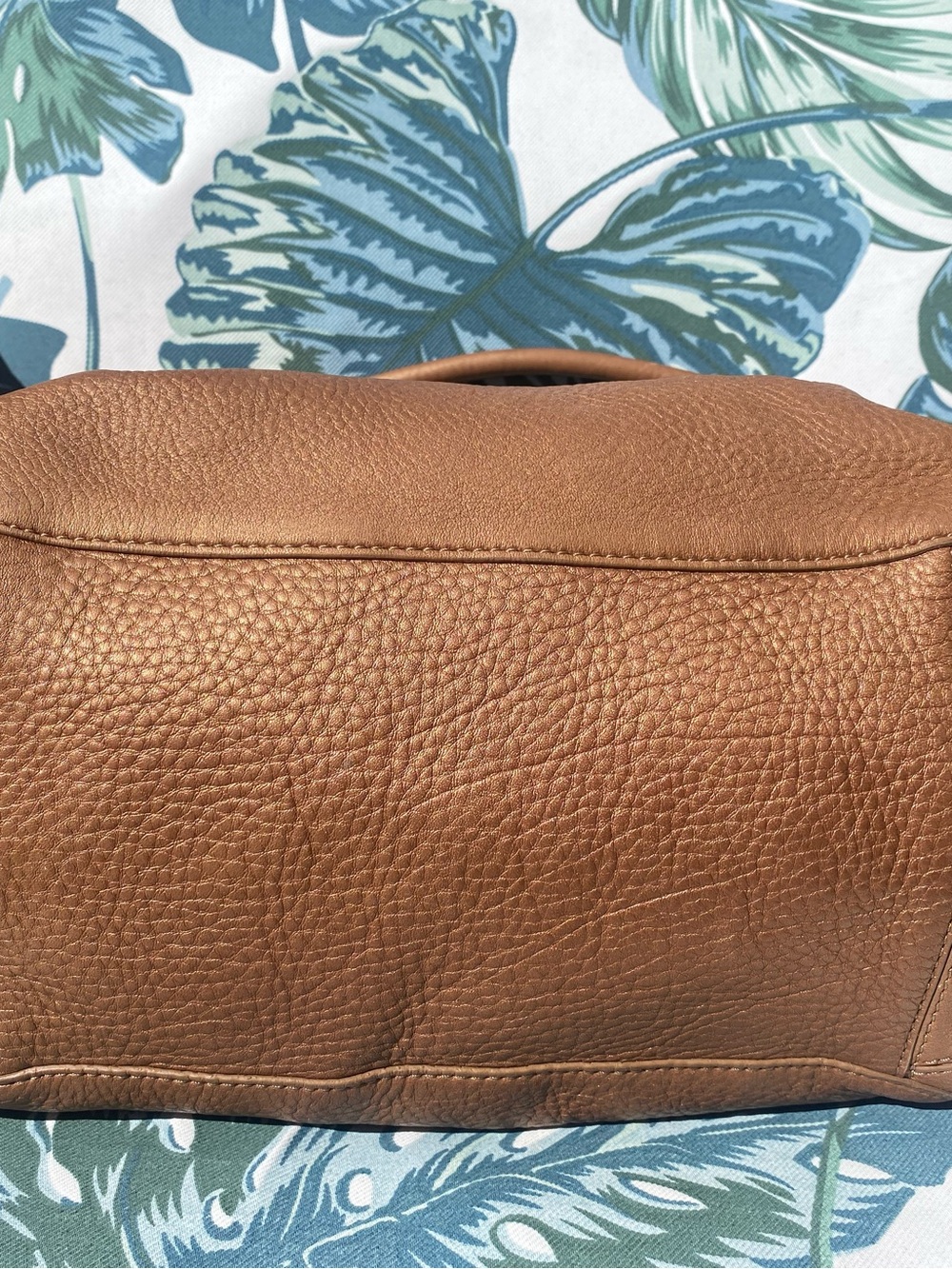 Cole Haan Village F05 Metallic Bronze/Gold Pebble Leather Tote Handbag. - Picture 2 of 6